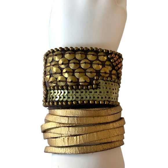 Metallic Leather Bracelets - Picture 6 of 6